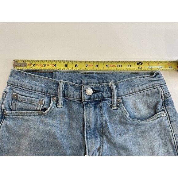 LEVI'S SHORTS 513 29 Cut off Jeans Raw Hem Blue‎ Denim Jean Levis Distressed - Picture 4 of 6